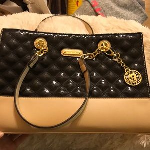 New Anne Klein Black and Tan medium purse.